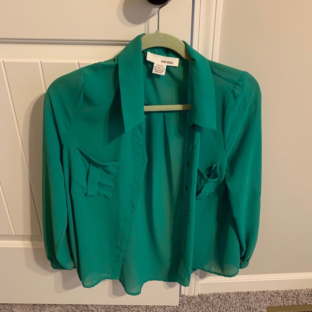 Sans Souci Blouse Green Size Medium